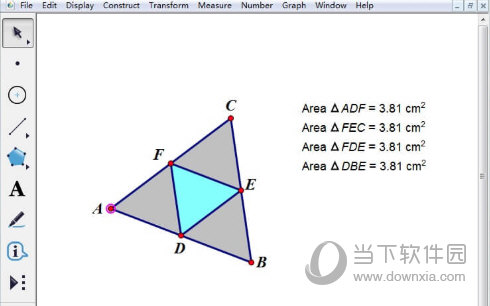 几何画板怎么将三角形分成面积相等四部分 操作方法介绍