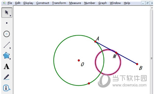 几何画板如何构造圆上点与一点的中点轨迹 绘制方法介绍