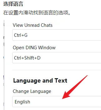钉钉电脑版语言怎么改成中文
